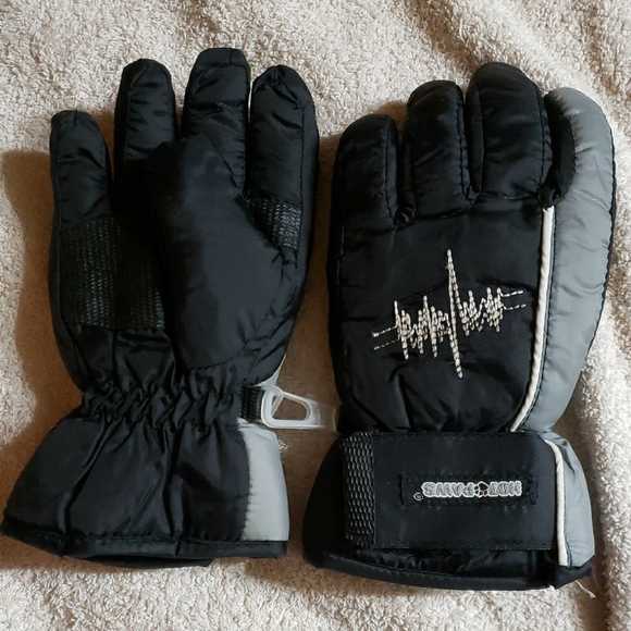 Black and Gray Kids Mittens - Picture 2 of 6